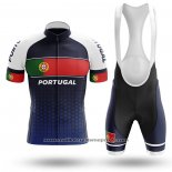 2020 Maillot Cyclisme Champion Portugal Bleu Vert Rouge Manches Courtes Et Cuissard