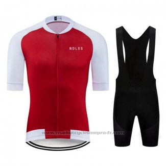 2020 Maillot Cyclisme Ndlss Blanc Rouge Manches Courtes et Cuissard