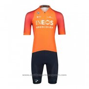 2022 Maillot Cyclisme Ineos Grenadiers Orange Manches Courtes Et Cuissard