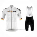 2023 Maillot Cyclisme Allemagne Blanc Manches Courtes et Cuissard