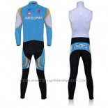 2011 Maillot Cyclisme Astana Azur Manches Longues et Cuissard