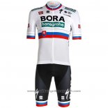 2021 Maillot Cyclisme Bora Champion Belgique Blanc Manches Courtes Et Cuissard