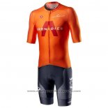 2021 Maillot Cyclisme Ineos Grenadiers Orange Manches Courtes Et Cuissard