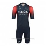 2022 Maillot Cyclisme Ineos Grenadiers Rouge Bleu Manches Courtes Et Cuissard