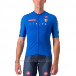 2023 Maillot Cyclisme Italie Bleu Manches Courtes et Cuissard