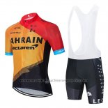 2020 Maillot Cyclisme Bahrain Mclaren Rouge Orange Noir Manches Courtes et Cuissard