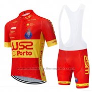2020 Maillot Cyclisme W52-fc Porto Rouge Jaune Manches Courtes et Cuissard