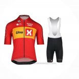 2023 Maillot Cyclisme UNO-X Rouge Manches Courtes et Cuissard