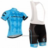 2016 Maillot Cyclisme Cannondale Noir et Bleu Manches Courtes et Cuissard