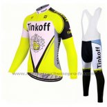 2017 Maillot Cyclisme Tinkoff Jaune Manches Longues et Cuissard