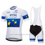 2018 Maillot Cyclisme Vital Concept Blanc Bleu Manches Courtes et Cuissard