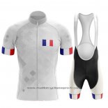 2020 Maillot Cyclisme Champion France Blanc Manches Courtes Et Cuissard