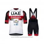 2021 Maillot Cyclisme UAE Noir Blanc Rouge Manches Courtes Et Cuissard