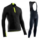 2019 Maillot Cyclisme Northwave Negro Vert Manches Longues et Cuissard