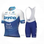 2023 Maillot Cyclisme Jayco Alula Bleu Blanc Manches Courtes et Cuissard