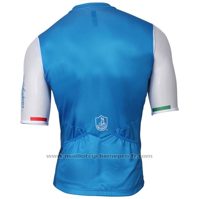 Maillot Cyclisme Campagnolo Iridio Bleu Blanc Manches Courtes et Cuissard