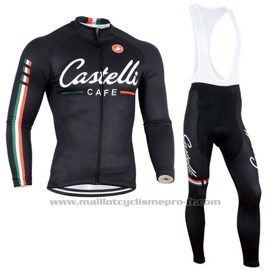 2014 Maillot Cyclisme Castelli Noir Manches Longues et Cuissard