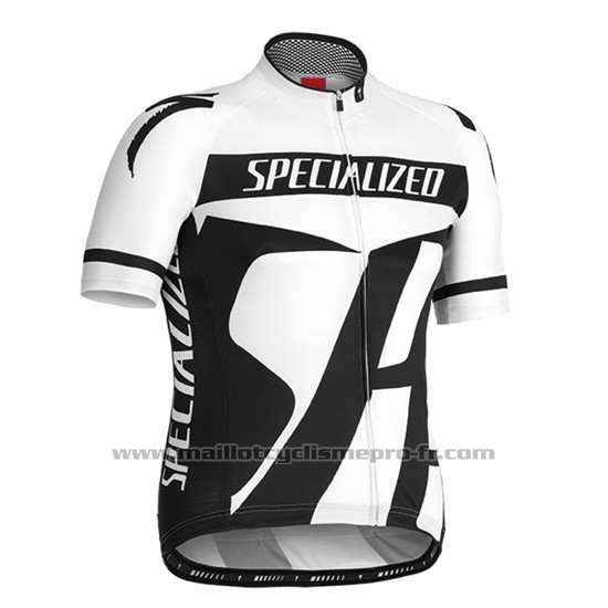 2016 Maillot Cyclisme Specialized Blanc et Gris Manches Courtes et Cuissard