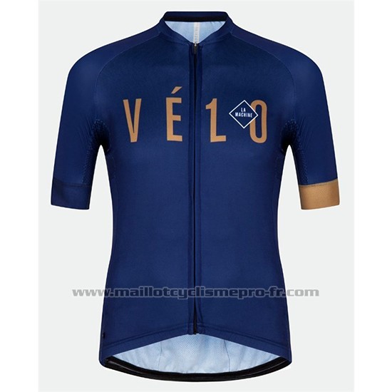 2018 Maillot Cyclisme Velo Bleu Orange Manches Courtes et Cuissard