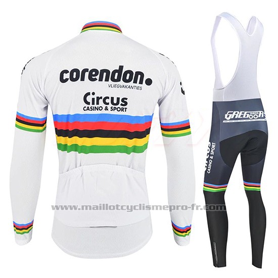 2019 Maillot Cyclisme UCI Monde Champion Corendon Circus Manches Longues et Cuissard